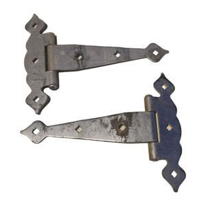 Vintage Lawrence Arrowhead Strap Hinges 10” Pair Barn Gate Shed Door Hardware